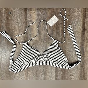 COCOSHIP black and white striped bathing suit top, size 8, NWT